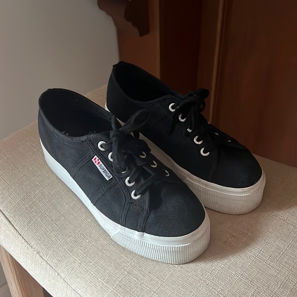 Superga Platform shoes Black size 7.5